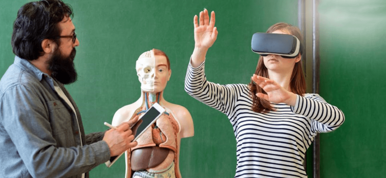 a man and women testing the virtual reality box